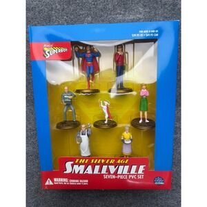 DC Direct The Silver Age Smallville Seven Piece PVC Set Superboy 2001 Sealed